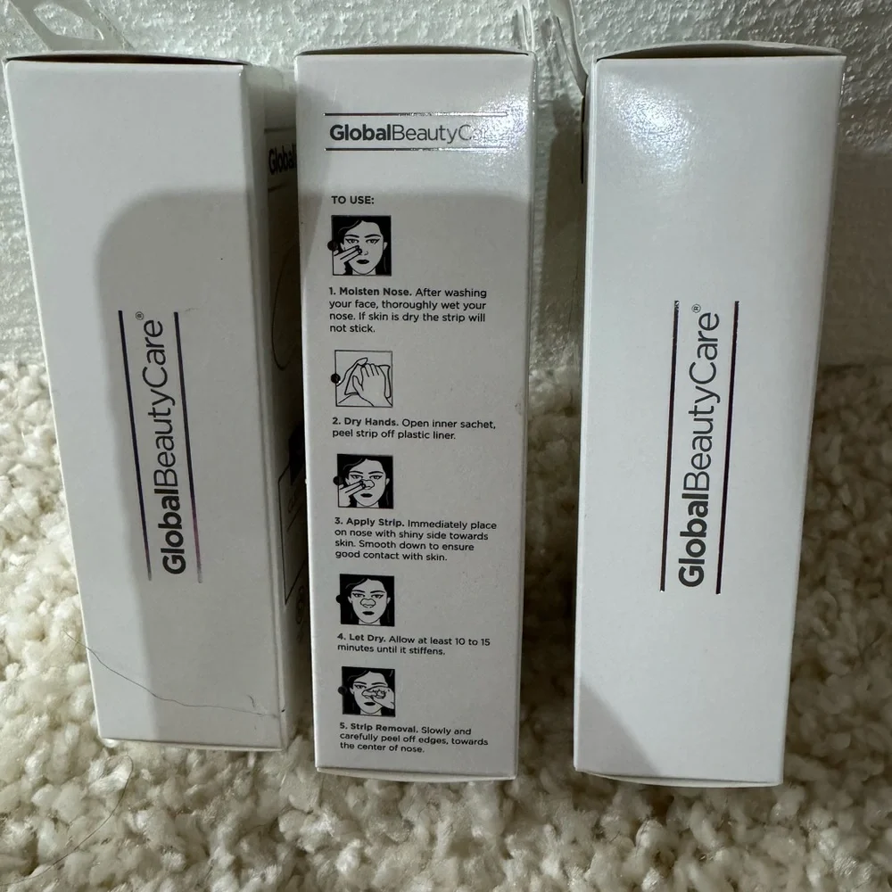 3 NIB Global Beauty Care Charcoal Nose Strips (18/box)‎